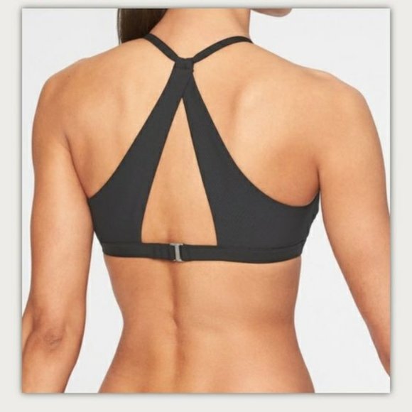 Athleta Malta High Neck Bikini Top size M Black - Picture 2 of 2